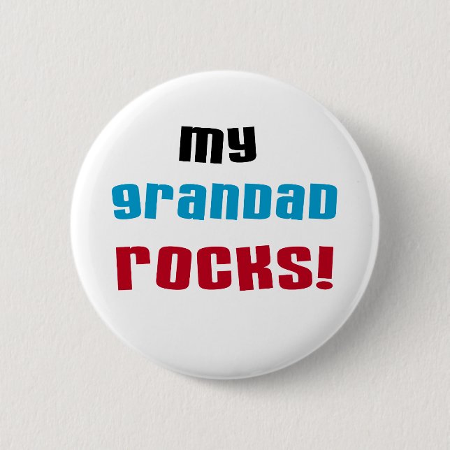 Meine Grandad Rocks T - Shirt und Geschenke Button (Vorderseite)