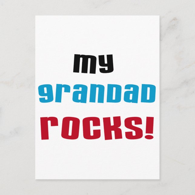 Meine Grandad Rocks T - Shirt und Geschenke Postkarte (Vorderseite)