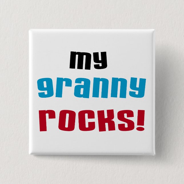 Meine Granny Rocks T Shirts und Geschenke Button (Vorderseite)