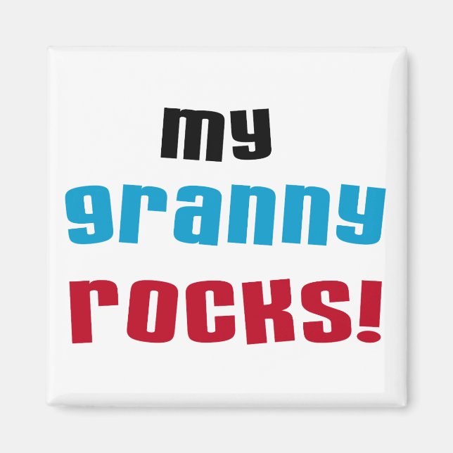 Meine Granny Rocks T Shirts und Geschenke Magnet (Vorne)