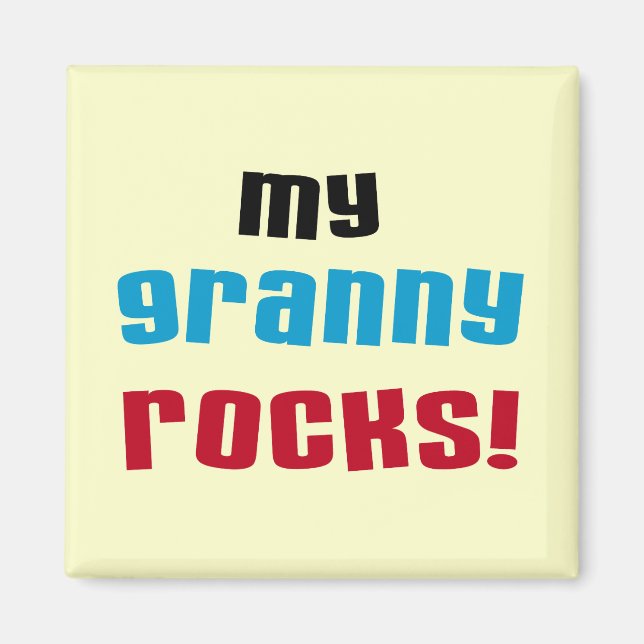 Meine Granny Rocks T Shirts und Geschenke Magnet (Vorne)