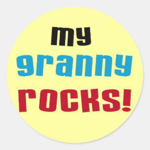 Meine Granny Rocks T Shirts und Geschenke Runder Aufkleber