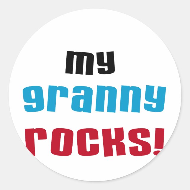 Meine Granny Rocks T Shirts und Geschenke Runder Aufkleber (Vorderseite)