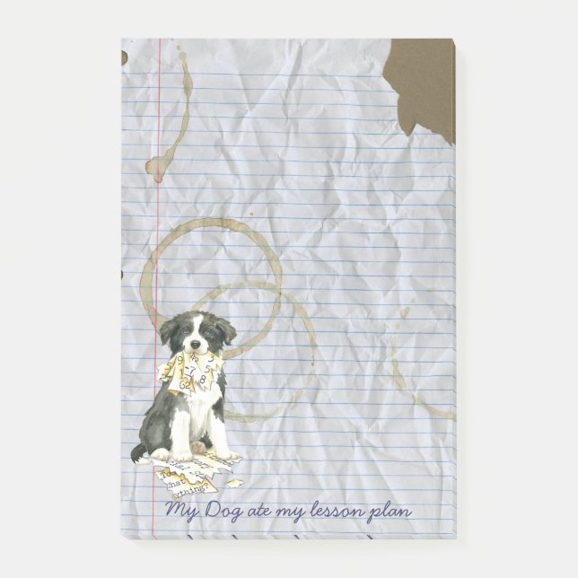 Meine Grenzkollie Ate mein Lektionsplan Post-it Klebezettel (Vorderseite)