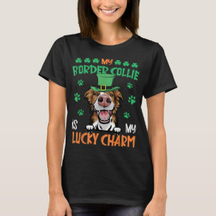 Meine Grenzkollie ist mein glücklicher Charm Irish T-Shirt