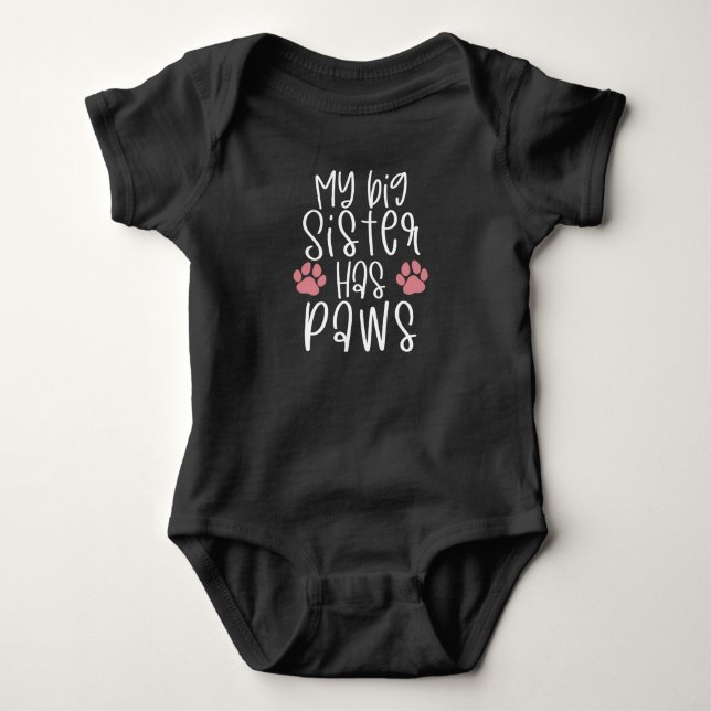 Meine große Schwester hat Paws Baby Strampler (Vorderseite)