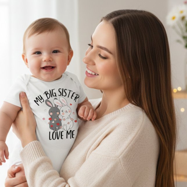 Meine große Schwester Liebe Baby Strampler (My Big Sister Love Me Baby Bodysuit)