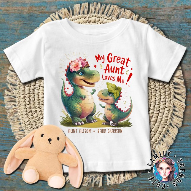 Meine große Tante Lieben Ich Dinosaurier Baby T-shirt (Von Creator hochgeladen)