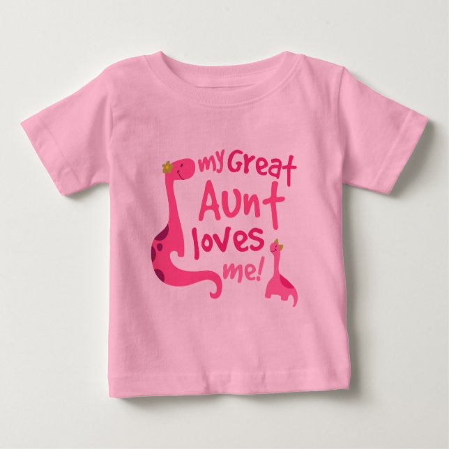 Meine große Tante Love Me Dinosaur Baby T-shirt (Vorderseite)