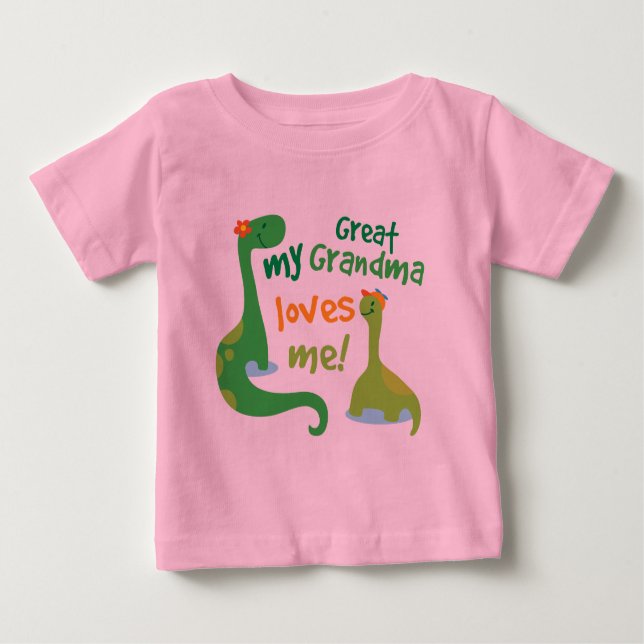 Meine großen Großmutter-Lieben ich Dinosaurier Baby T-shirt (Vorderseite)