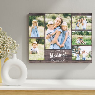 Meine größten Segnungen Mama Zitat 6 Foto Rustikal Leinwanddruck