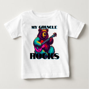 Meine Gruncle Rocks! Farbenfroher Bär Baby T-shirt