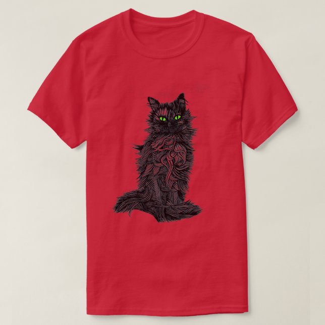 Meine grüne Mit Augen Katze T-Shirt (Design vorne)
