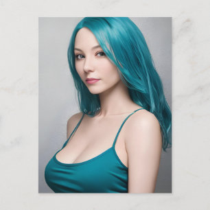 Meine Haarfarbe passt zu meiner Shirt-Farbfrau Postkarte