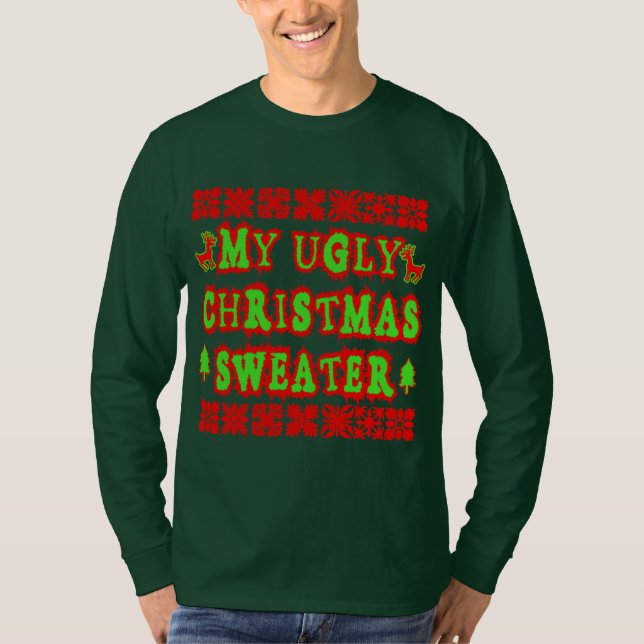 MEINE HÄSSLICHE WEIHNACHTSstrickjacke T-Shirt (Vorderseite)