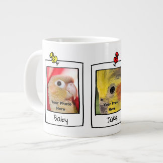 Meine Haustiervögel Retro-Fotocollage Jumbo-Tasse