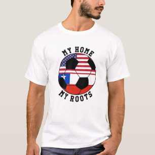 Meine Heimat, meine Wurzeln Chile-Flagge Fußball T-Shirt