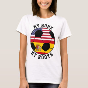 Meine Heimat Meine Wurzeln Spanien Flagge Fußball T-Shirt