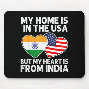 Meine Heimat USA Mein Herz Indien Indisch-Amerikan Mousepad