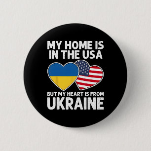 Meine Heimat USA Mein Herz Ukraine Ukrainischer Am Button