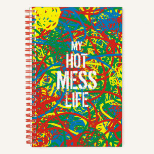 Meine heiße Mess Life bunt verrückte Skripte Abstr Notizbuch