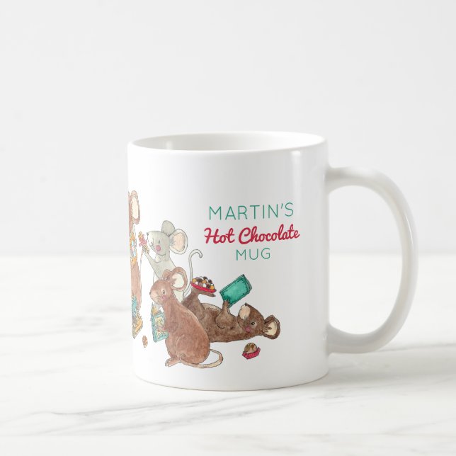 Meine heiße Schokolade Weihnachtsmäuse Kaffeetasse (Rechts)