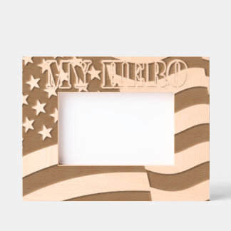 Meine Held-Amerikanische Flagge Geätzte Rahmen