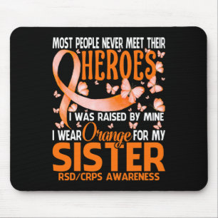 Meine Helden trage ich Orange für meine Schwester Mousepad