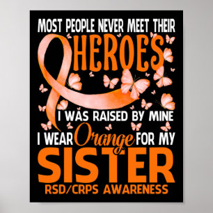 Meine Helden trage ich Orange für meine Schwester  Poster