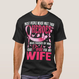 Meine Helden tragen Rosa für meine EHEFRAU Brustkr T-Shirt