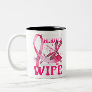 Meine Helden tragen Rosa für meine Ehefrau Brustkr Zweifarbige Tasse