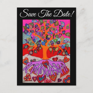 Meine Herz-Blume für dich Bäume des Lebens Save th Postkarte