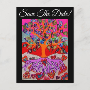 Meine Herz-Blume für dich Bäume des Lebens Save th Postkarte