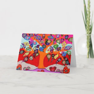 Meine Herz-Blumen für Sie Baum des Lebens Karte