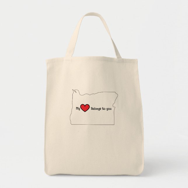 Meine Herz gehört dir Oregon Leinen Tasche (Vorne)