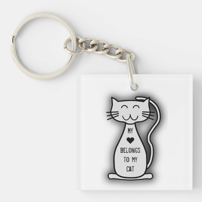 Meine Herz-Katze Schlüsselanhänger (Vorderseite)