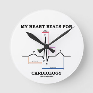 Meine Herz-Schläge für Kardiologie (ECG/EKG) Runde Wanduhr