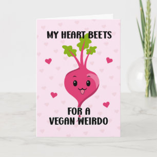 Meine Herzrüben für eine Vegane Weido-, Valentinen Karte