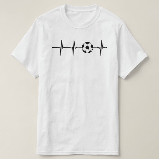 Meine Herzschläge für Fußball | Football Ball ECG  T-Shirt (Design vorne)