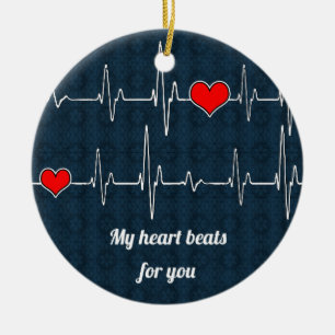 Meine Herzschläge für Sie und ECG Keramikornament