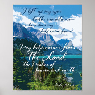 Meine Hilfe kommt vom Lord Psalm 121 Art Poster