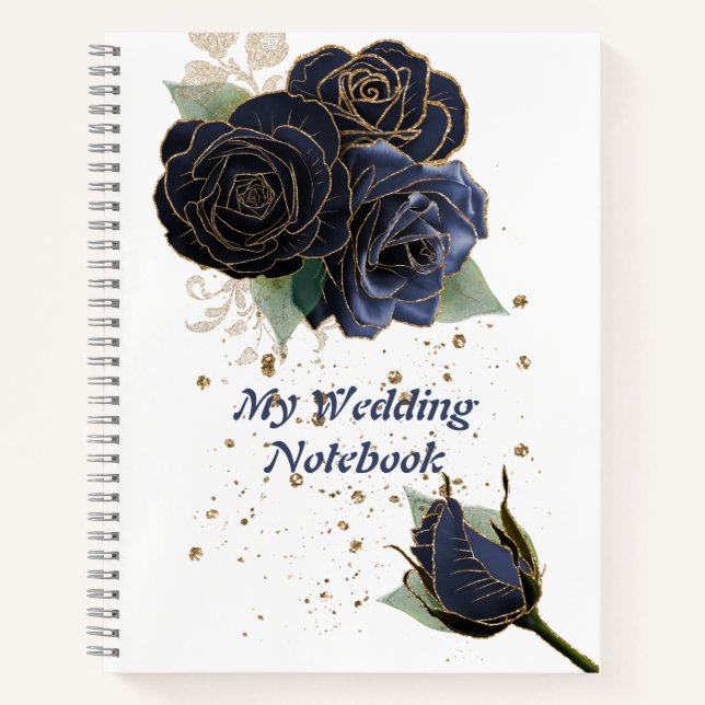 Meine Hochzeitstil-Navy und Gold-Rose Notizbuch (Vorderseite)