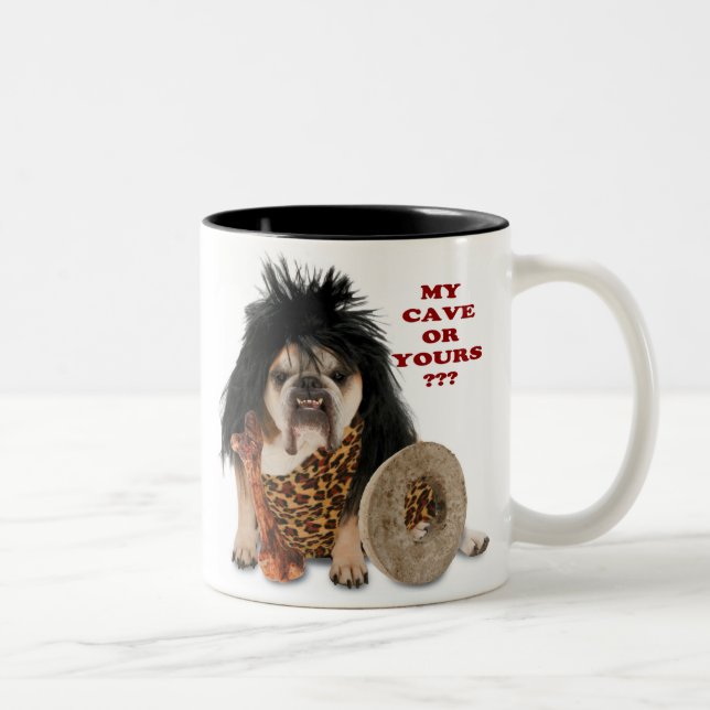 Meine Höhle oder Ihre? Zweifarbige Tasse (Rechts)