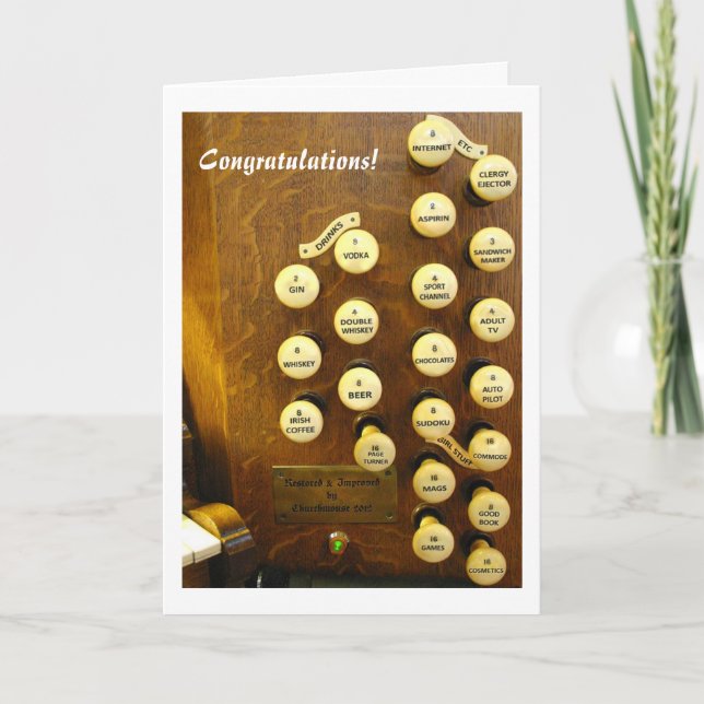 Meine ideale Orgel Glückwunschkarte Karte (Vorderseite)