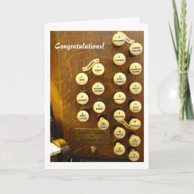 Meine ideale Orgel Glückwunschkarte Karte (Vorderseite)