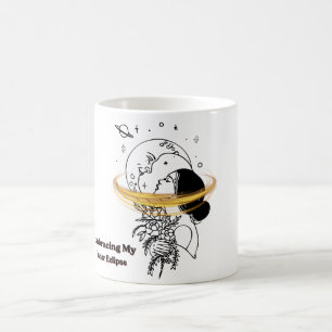 Meine innere Sonnenfinsternis - Himmelsmond-Linien Kaffeetasse