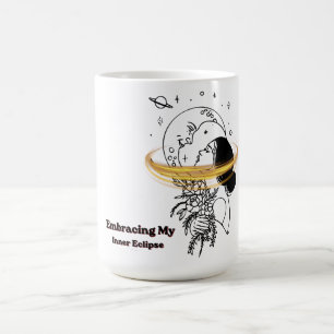 Meine innere Sonnenfinsternis - Himmelsmond-Linien Kaffeetasse