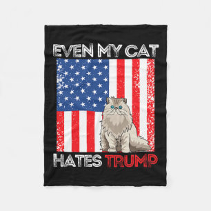 Meine Katze hasst Trump gegen Trump American Flag  Fleecedecke