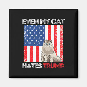 Meine Katze hasst Trump gegen Trump American Flag Magnet