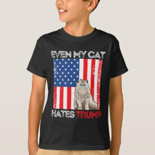 Meine Katze hasst Trump gegen Trump American Flag T-Shirt